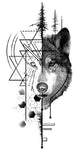 Abstract Wolf - Boston Temporary Tattoos