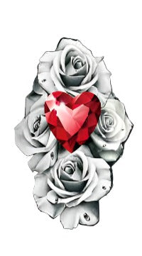 Heart Rose - Boston Temporary Tattoos