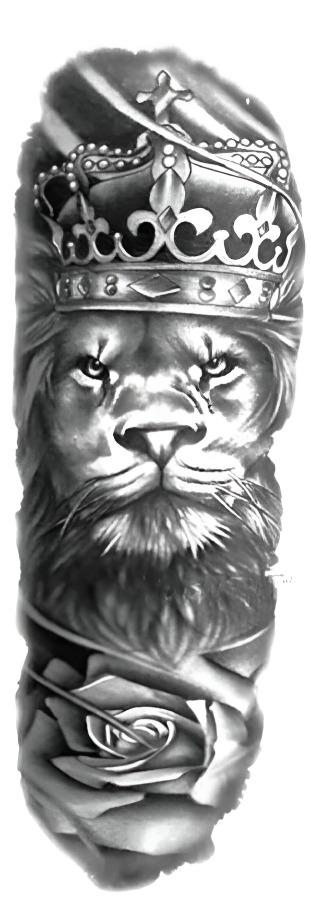 Temporäres Löwen-Tattoo Mit Federn – Wasserdicht & Langlebig