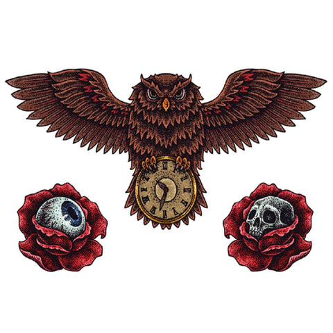 Owl Skull Eye - Boston Temporary Tattoos