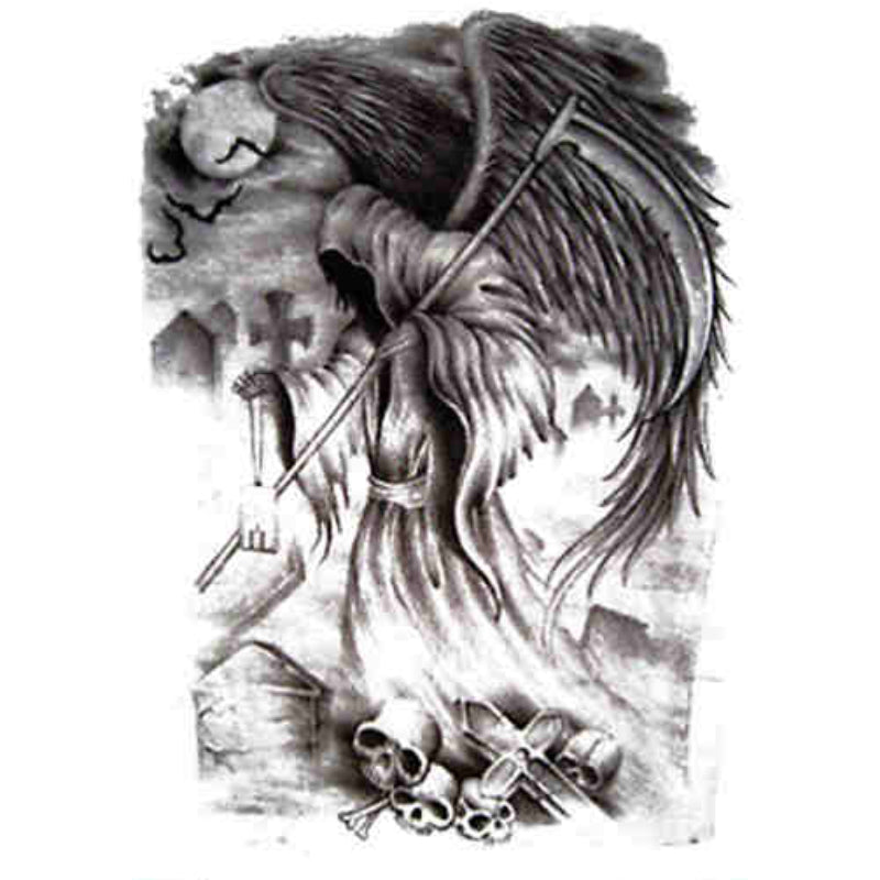 grim reaper with wings drawings in pencil