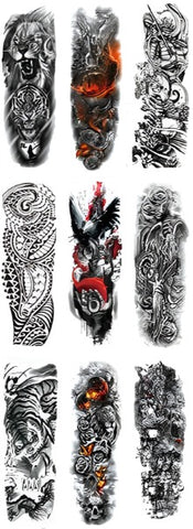 9 Large Temporary Tattoo Sleeves