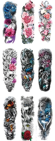 9 Large Temporary Tattoo Sleeves