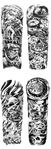 4 Large Temporary Tattoo Sleeves