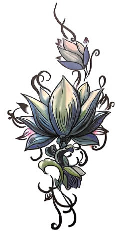 Curved Flower - Boston Temporary Tattoos