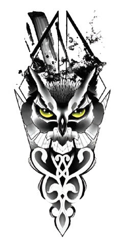 Green Eye Owl - Boston Temporary Tattoos