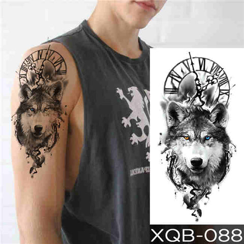 Wolf Clock - Boston Temporary Tattoos