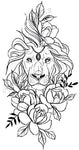 Rose Lion - Boston Temporary Tattoos