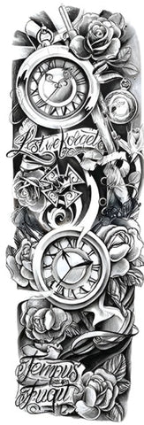 Clocks & Roses - Boston Temporary Tattoos