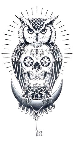 Owl De Los Muertos - Boston Temporary Tattoos