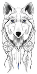 Wise Wolf - Boston Temporary Tattoos