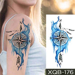 Blue Compass - Boston Temporary Tattoos