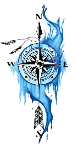 Blue Compass - Boston Temporary Tattoos