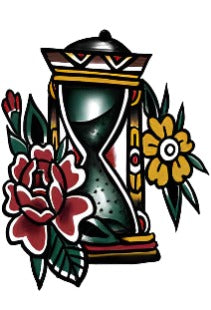 Roses and Clocks - Boston Temporary Tattoos