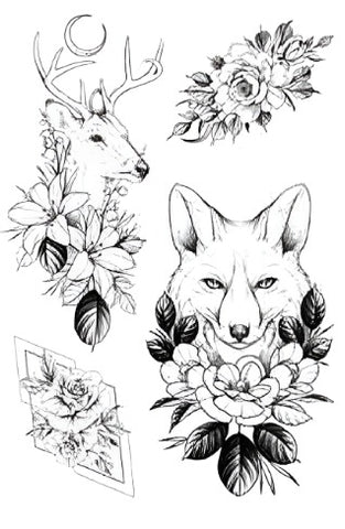 Fox & Deer - Boston Temporary Tattoos