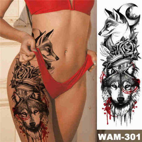 Night Wolf - Boston Temporary Tattoos