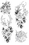 Deer & Flower - Boston Temporary Tattoos