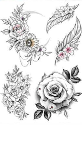 Flower & Leaves - Boston Temporary Tattoos