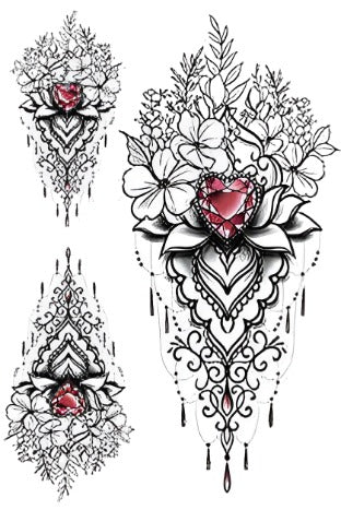 Jeweled Flower - Boston Temporary Tattoos
