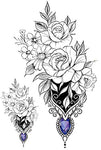 Jeweled Rose - Boston Temporary Tattoos