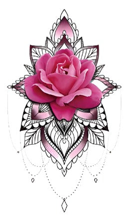 Pink Rose - Boston Temporary Tattoos