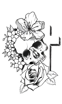 Death Cross - Boston Temporary Tattoos