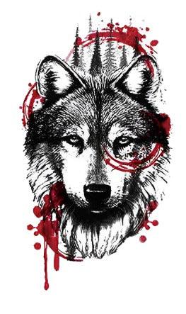 Blood Wolf - Boston Temporary Tattoos