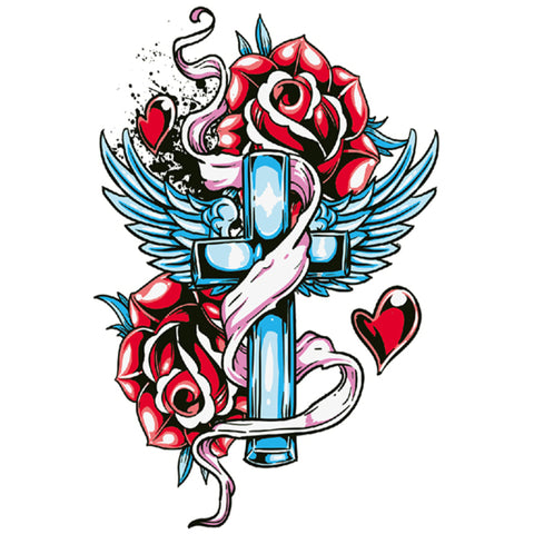 Wings Roses - Boston Temporary Tattoos