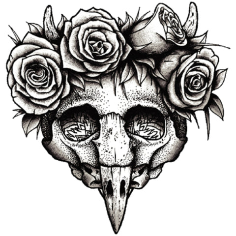 Flower Crown Skull - Boston Temporary Tattoos