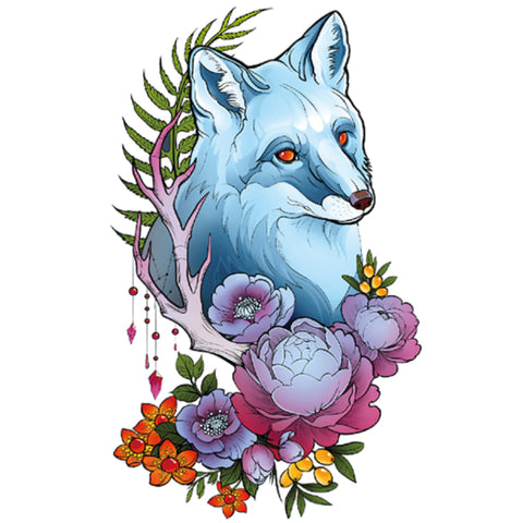 Fox Peony Flower - Boston Temporary Tattoos