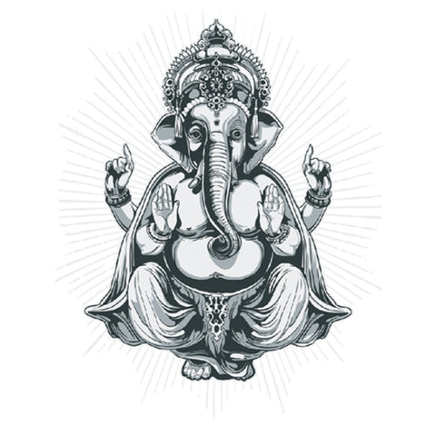 Seated Elephant Buddha - Boston Temporary Tattoos