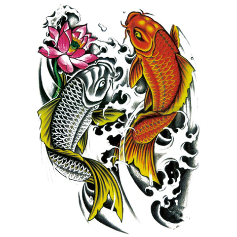 Fish Lotus - Boston Temporary Tattoos