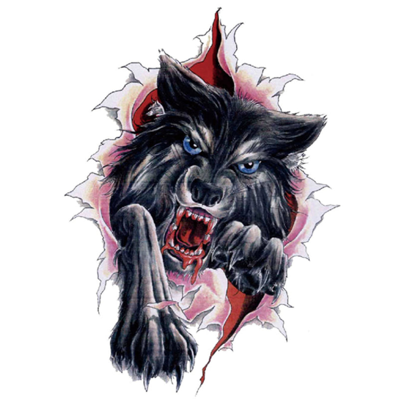 Wolf ripping through skin tattoo - Bronctattooaus.com