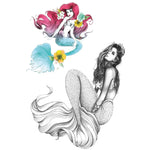 Flower Mermaid - Boston Temporary Tattoos