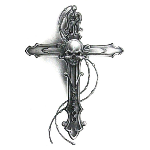 Skull Cross Rosary - Boston Temporary Tattoos