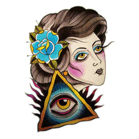 Woman Eye Flower - Boston Temporary Tattoos