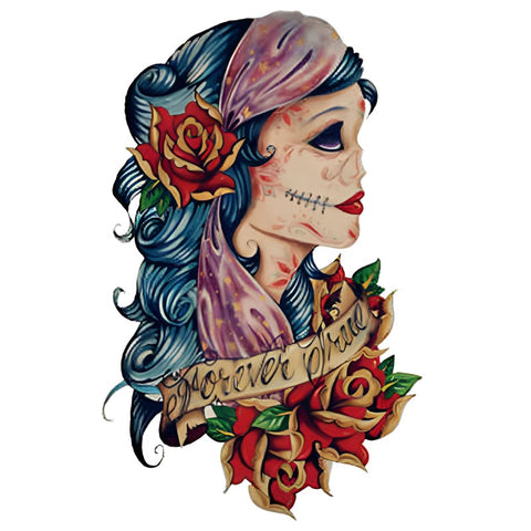Sugar Skull Woman - Boston Temporary Tattoos