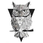 Graphic Owl - Boston Temporary Tattoos
