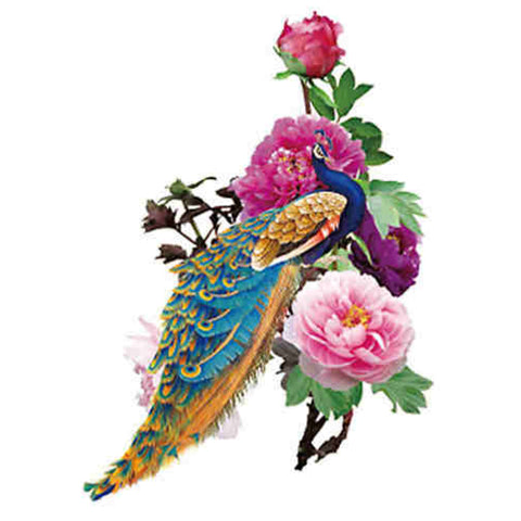 Peacock on Rose - Boston Temporary Tattoos