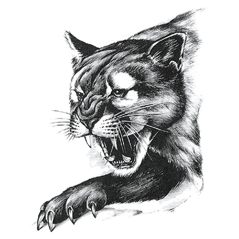 Black Puma - Boston Temporary Tattoos