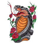 Viper Head with Roses - Boston Temporary Tattoos
