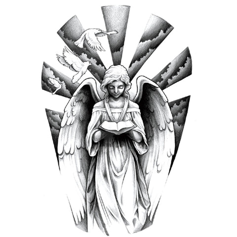Angel and Doves - Boston Temporary Tattoos
