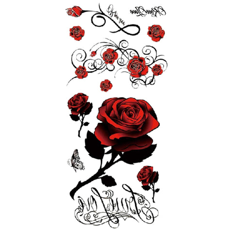 Rose & Letter - Boston Temporary Tattoos