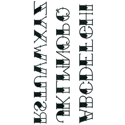 Stencil Alphabet - Boston Temporary Tattoos