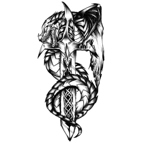 Scary Dragon Sword - Boston Temporary Tattoos